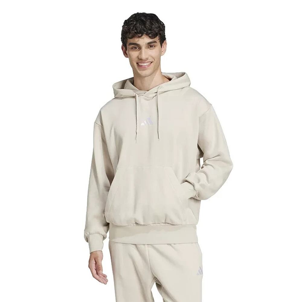 Adidas Men's X-Large Sweatshirt Beige - Essentials FeelCozy Fleece Hoodie Cotton